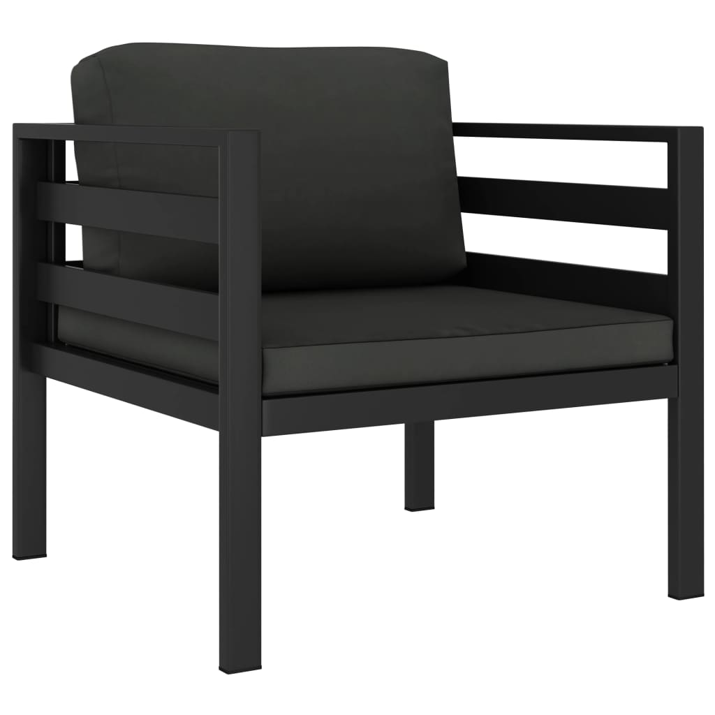 

vidaXL 3-delige Loungeset met kussens aluminium antracietkleurig