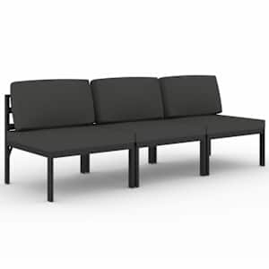 vidaXL 3-osaline aiadiivanikomplekt patjadega, alumiinium, antratsiit
