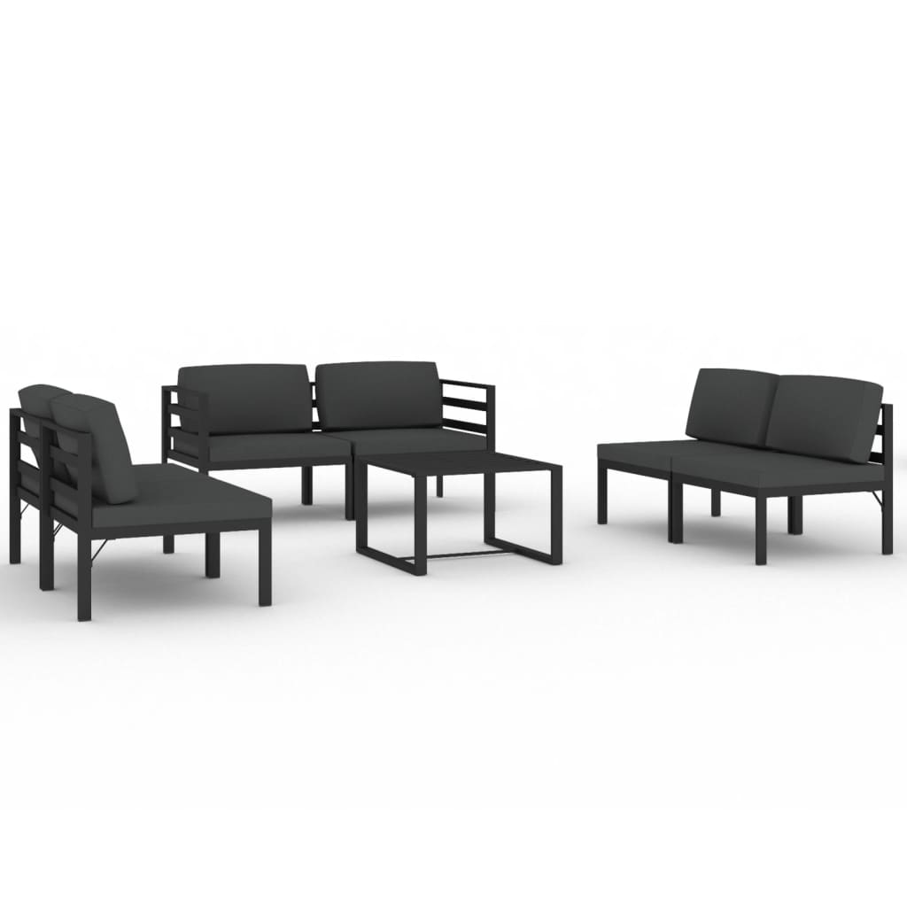 

vidaXL 7 Piece Patio Lounge Set with Cushions Aluminum Anthracite