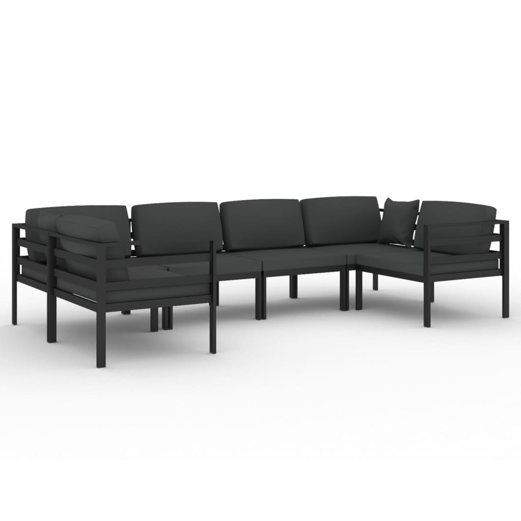 

vidaXL 6 Piece Patio Lounge Set with Cushions Aluminum Anthracite