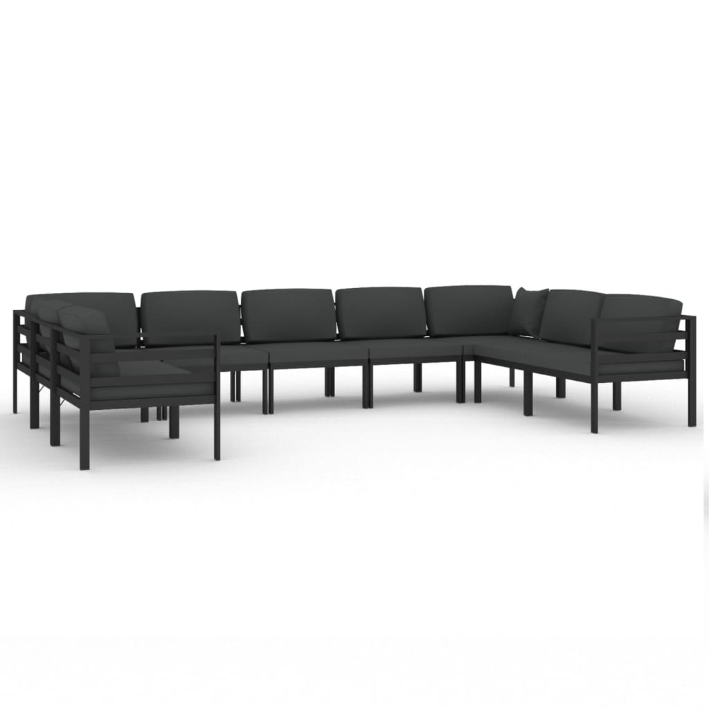 

vidaXL 9 Piece Patio Lounge Set with Cushions Aluminum Anthracite