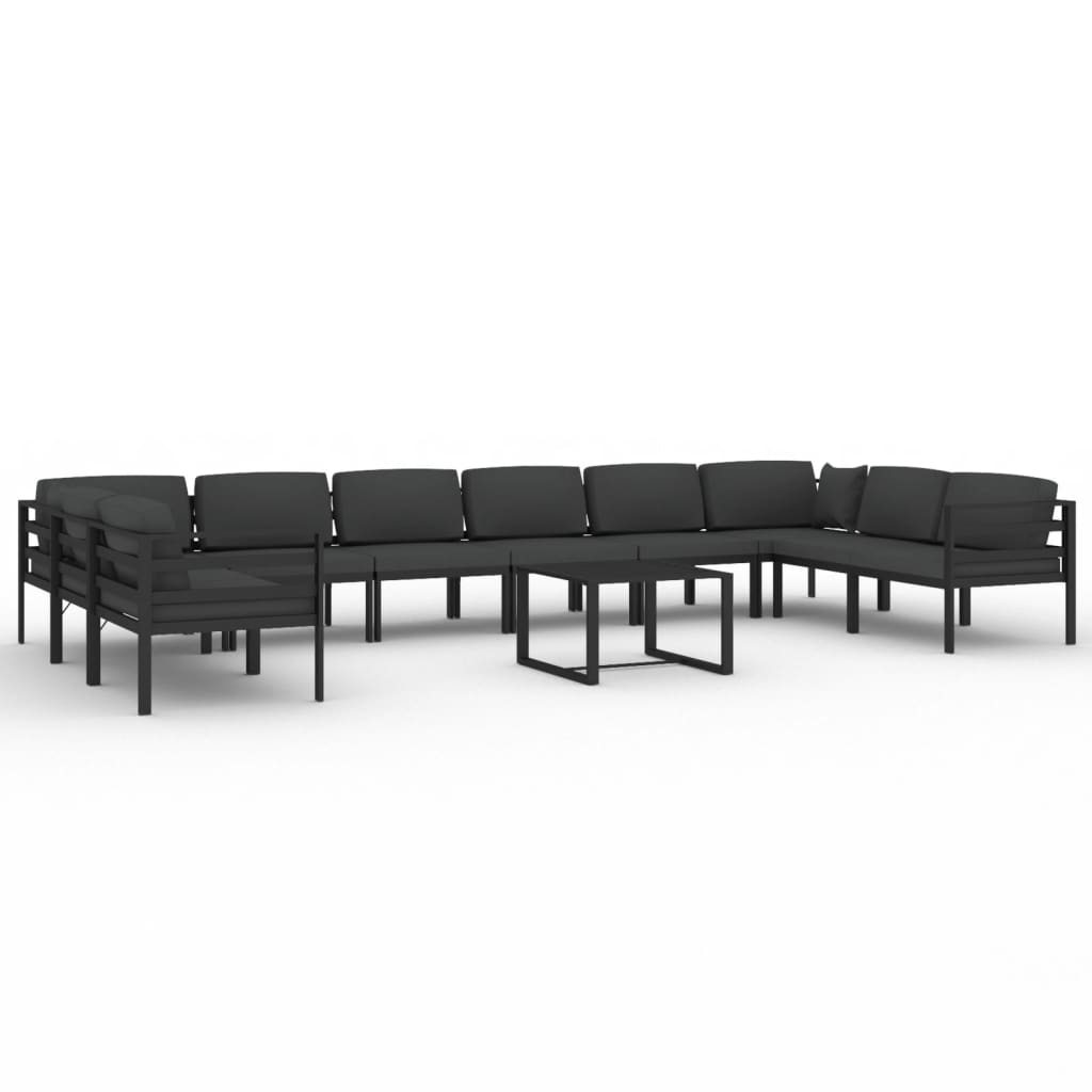 

vidaXL 11 Piece Patio Lounge Set with Cushions Aluminum Anthracite