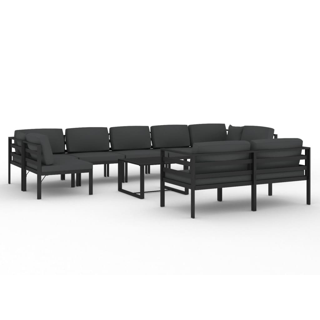 

vidaXL 10 Piece Patio Lounge Set with Cushions Aluminum Anthracite