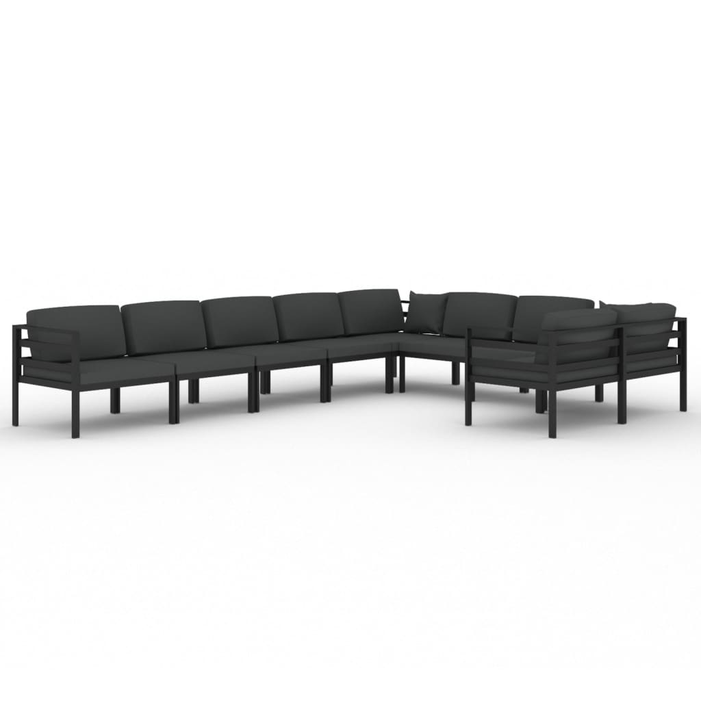 

vidaXL 9 Piece Patio Lounge Set with Cushions Aluminum Anthracite