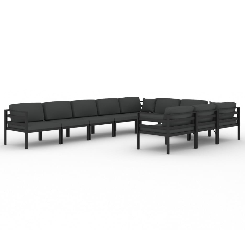 

vidaXL 10 Piece Patio Lounge Set with Cushions Aluminum Anthracite