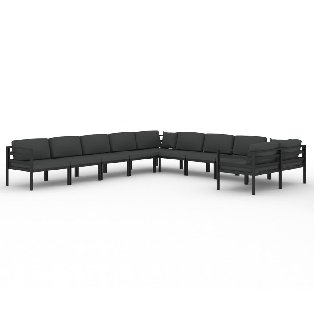 

vidaXL 10 Piece Patio Lounge Set with Cushions Aluminum Anthracite
