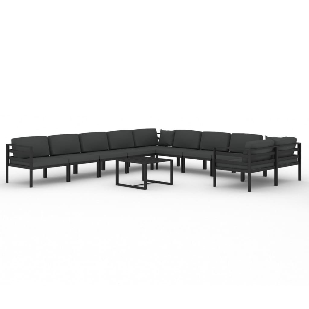 

vidaXL 11 Piece Patio Lounge Set with Cushions Aluminum Anthracite