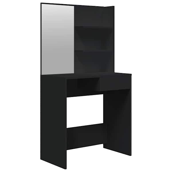 vidaXL tualettlaud peegliga, must, 74,5 x 40 x 141 cm