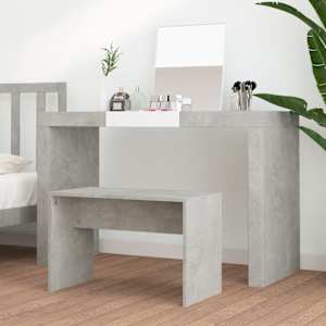 Stolička k toaletnímu stolku betonově šedá 70x35x45 cm kompozit - obrázek 3
