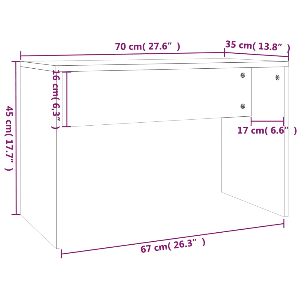  Taburetka lesklá biela 70x35x45 cm spracované drevo