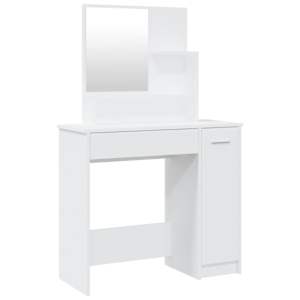 vidaXL peegliga tualettlaud, valge, 86,5 x 35 x 136 cm