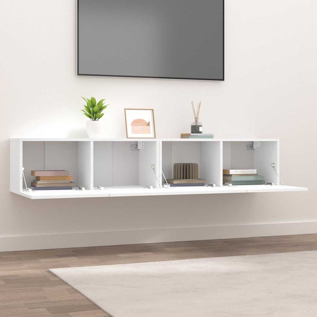 vidaXL Tv-meubels 2 st 80x30x30 cm bewerkt hout wit afbeelding