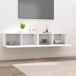 vidaXL 2 Piece TV Cabinet Set White 80x30x30 cm Engineered Wood