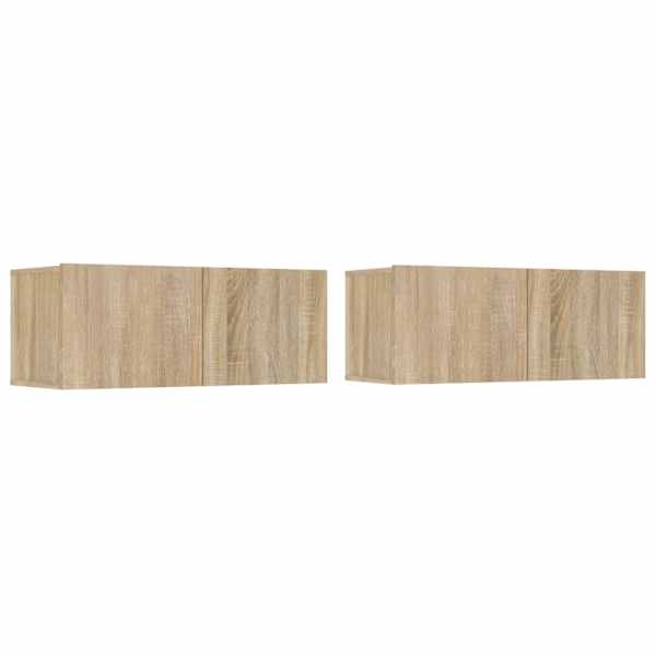 vidaXL seina telerikapid, 2 tk, Sonoma tamm, 80x30x30 cm, tehispuit