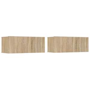 TV skříňky 2 ks dub sonoma 80x30x30 cm kompozitní dřevo - obrázek 2
