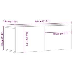 TV skříňky 2 ks dub sonoma 80x30x30 cm kompozitní dřevo - obrázek 10