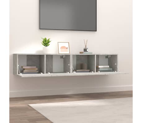 vidaXL TV-Schr&auml;nke 2 Stk. Betongrau 80x30x30 cm Holzwerkstoff