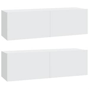 Nástěnné TV skříňky 2 ks bílé 100x30x30 cm kompozitní dřevo - obrázek 2