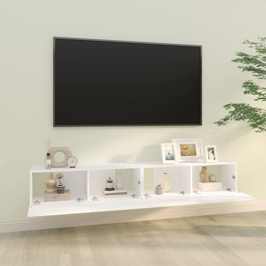 vidaXL Tv-wandmeubels 2 st 100x30x30 cm bewerkt hout wit afbeelding