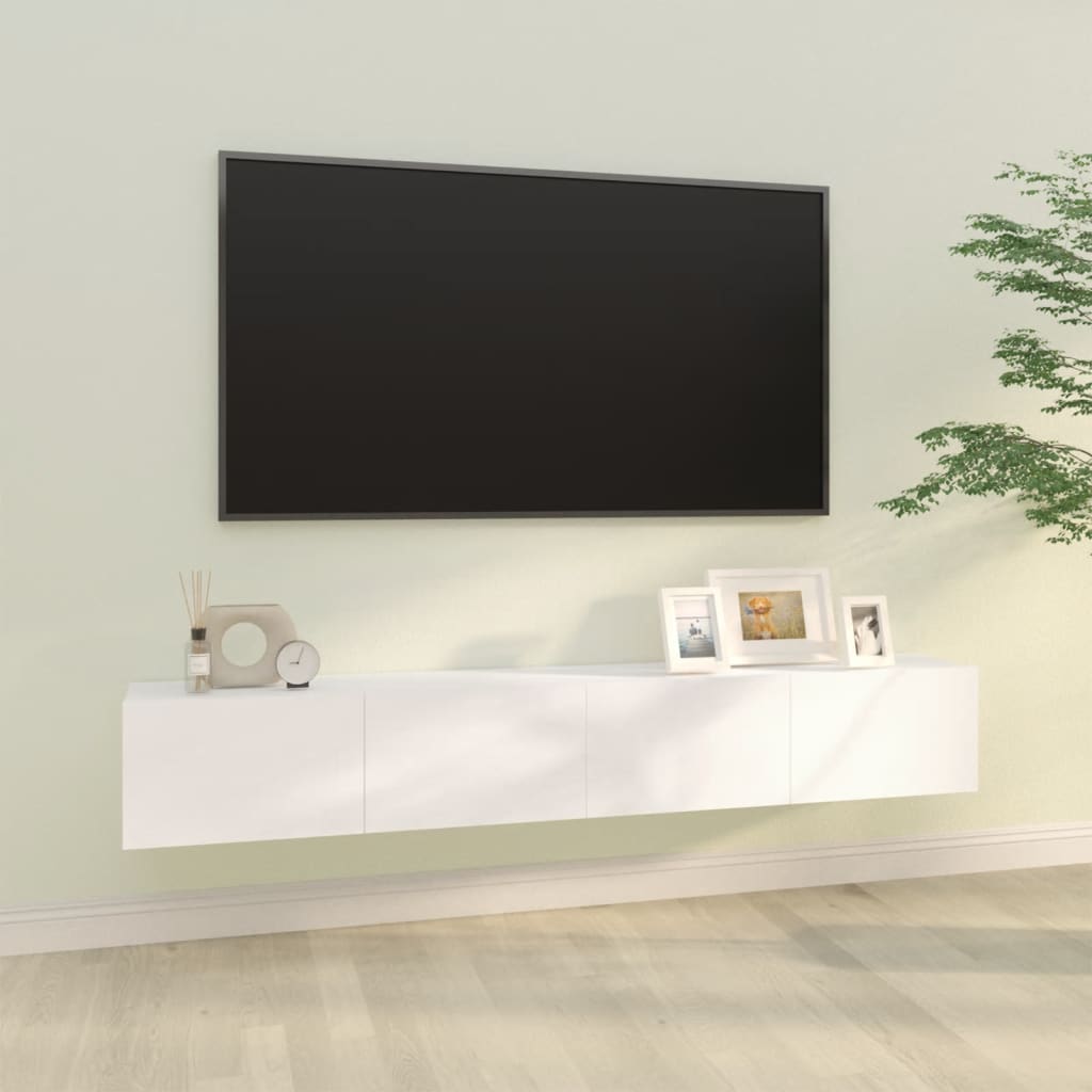 Meubles TV 2 pcs Blanc 100x30x30 cm Bois d’ingénierie | meublestv.fr 2