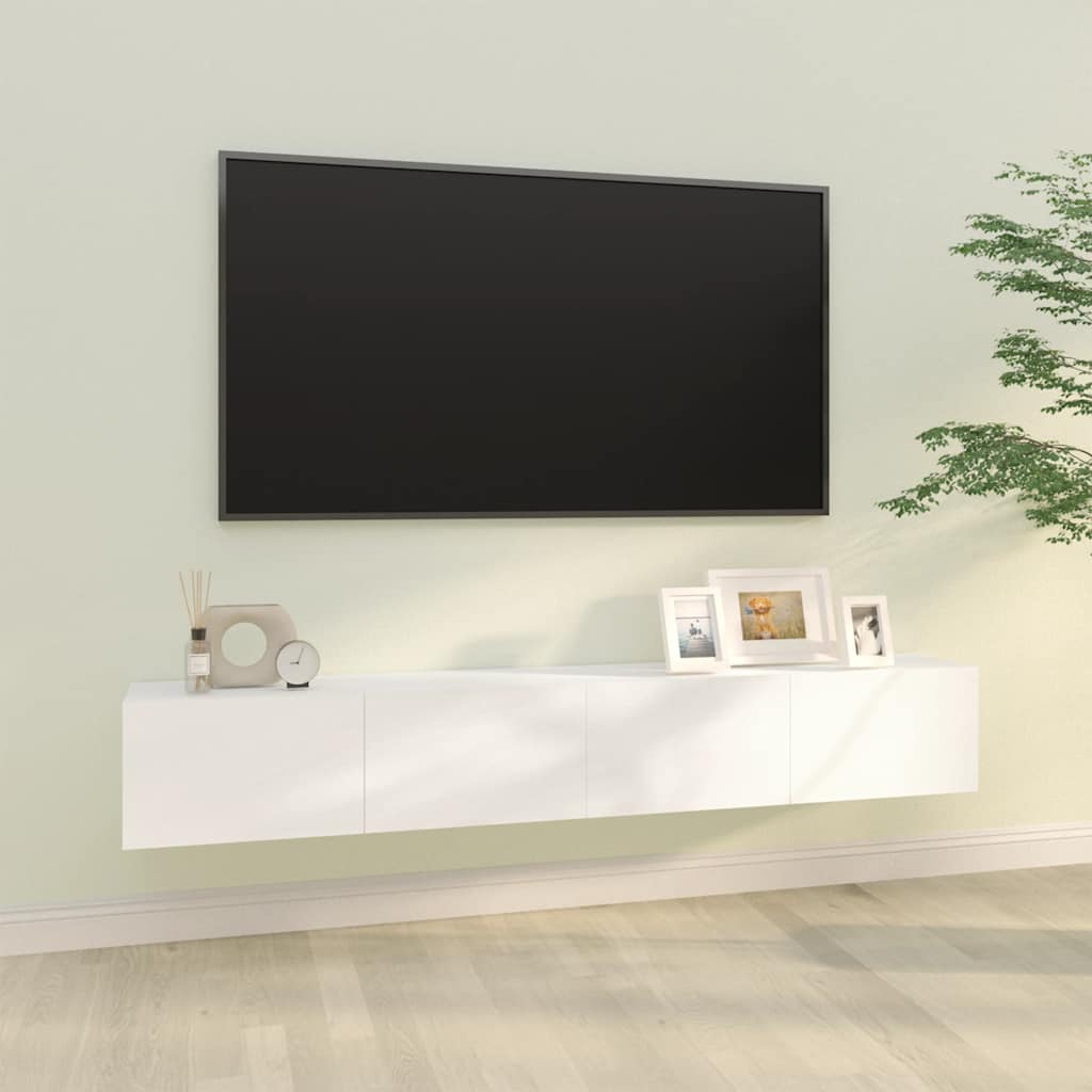 vidaXL Dulapuri TV de perete 2 buc. alb 100x30x30 cm lemn compozit