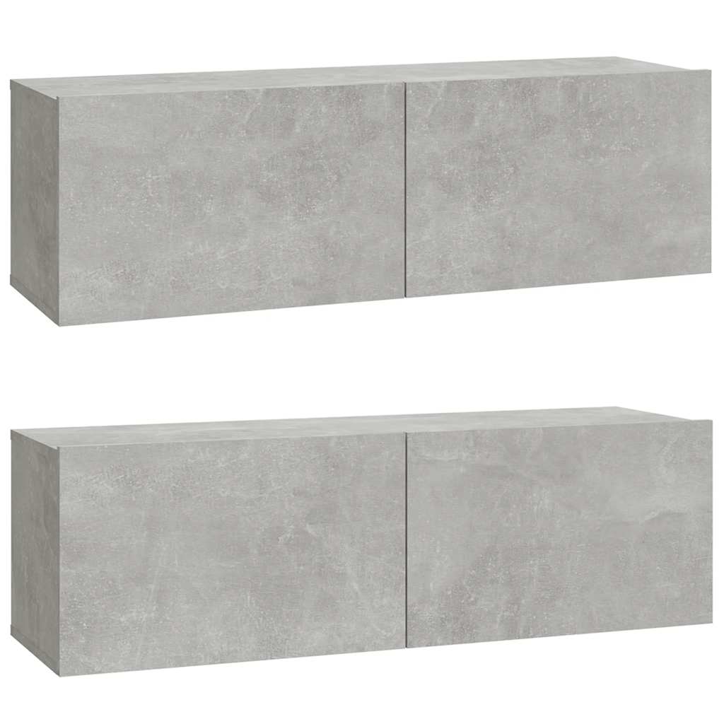 E-shop vidaXL TV skrinky 2 ks betónovo-sivé 100x30x30 cm spracované drevo