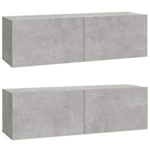 Nástěnné TV skříňky 2 ks betonově šedé 100x30x30 cm kompozit - obrázek 2