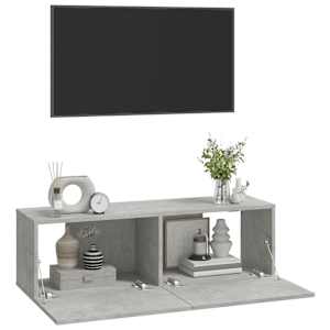 Nástěnné TV skříňky 2 ks betonově šedé 100x30x30 cm kompozit - obrázek 4