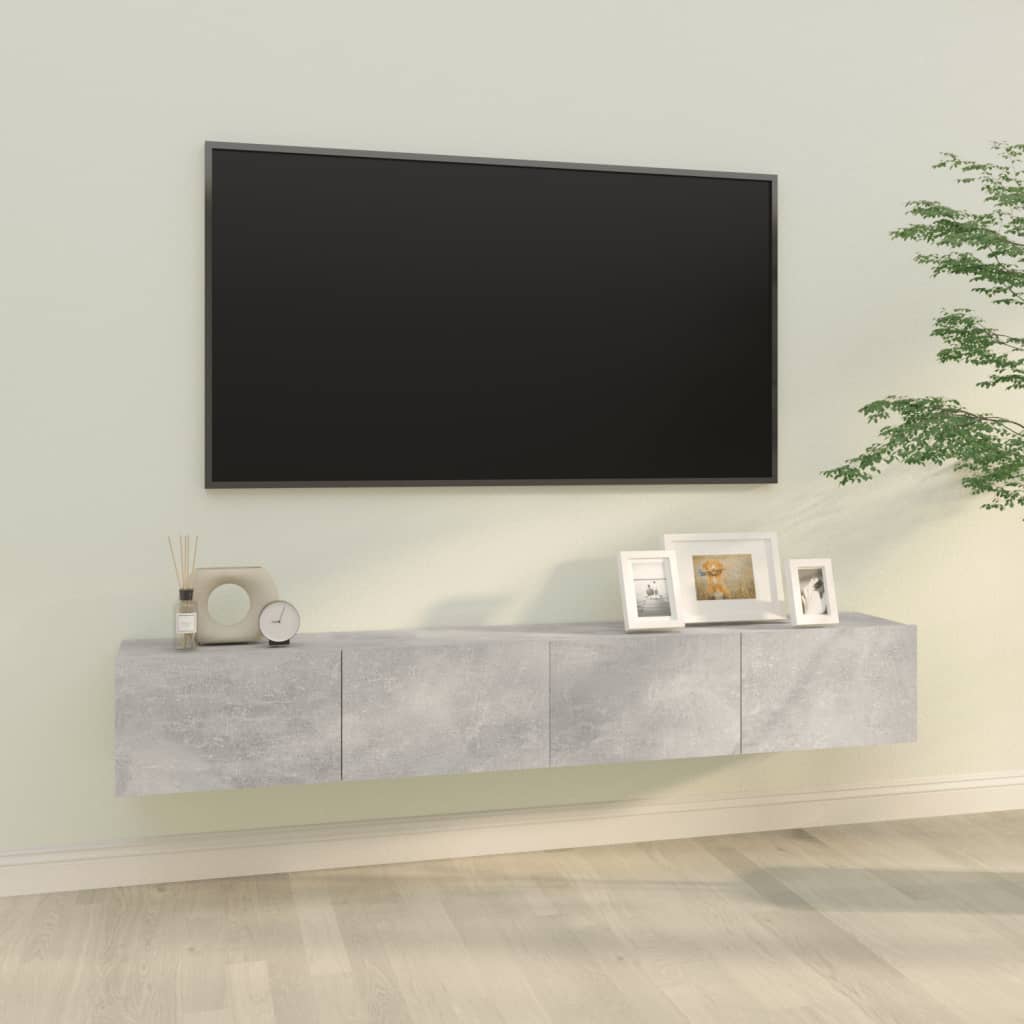 vidaXL TV-Wandschränke 2 Stk. Betongrau 100x30x30 cm Holzwerkstoff