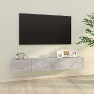 Nástěnné TV skříňky 2 ks betonově šedé 100x30x30 cm kompozit - obrázek 1
