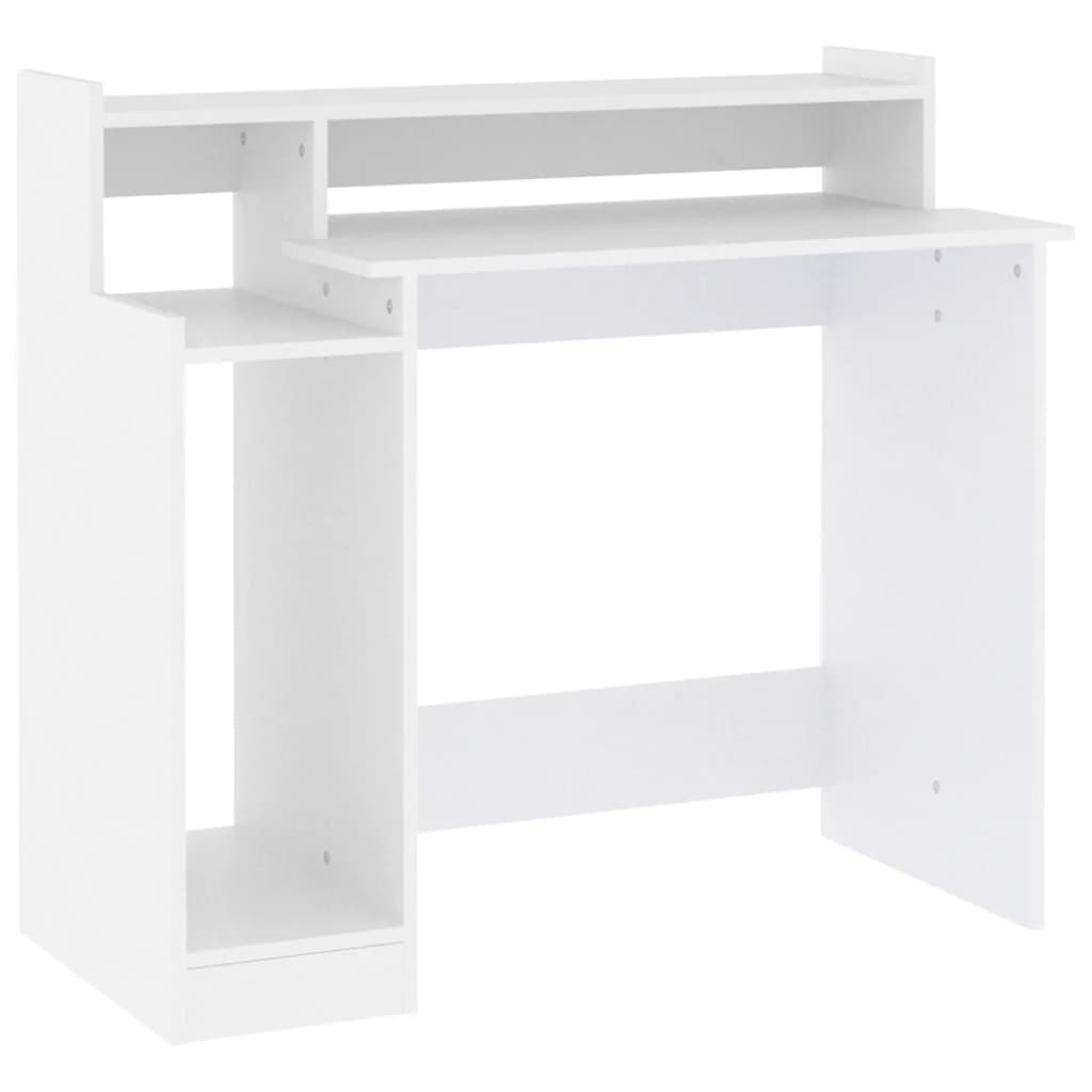  Stôl s LED svetlami biely 97x90x45 cm spracované drevo