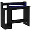 vidaXL kirjutuslaud LED-tuledega, must, 97 x 45 x 90 cm, tehispuit