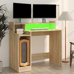 Psací stůl s LED světly dub sonoma 97x45x90 cm kompozitní dřevo - obrázek 4
