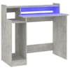 vidaXL kirjutuslaud LED-tuledega, betoonhall, 97x45x90 cm, tehispuit