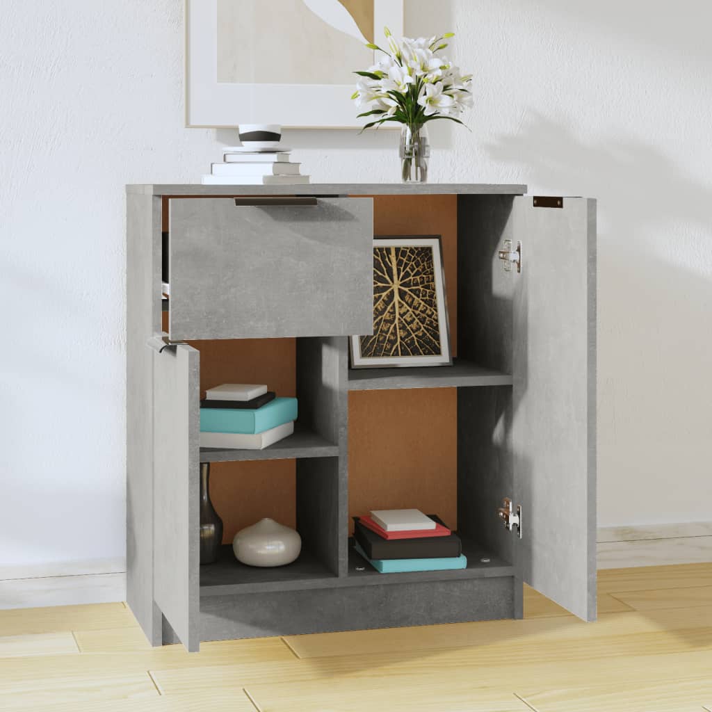 vidaXL betonszürke szerelt fa tálalóasztal 60 x 30 x 70 cm