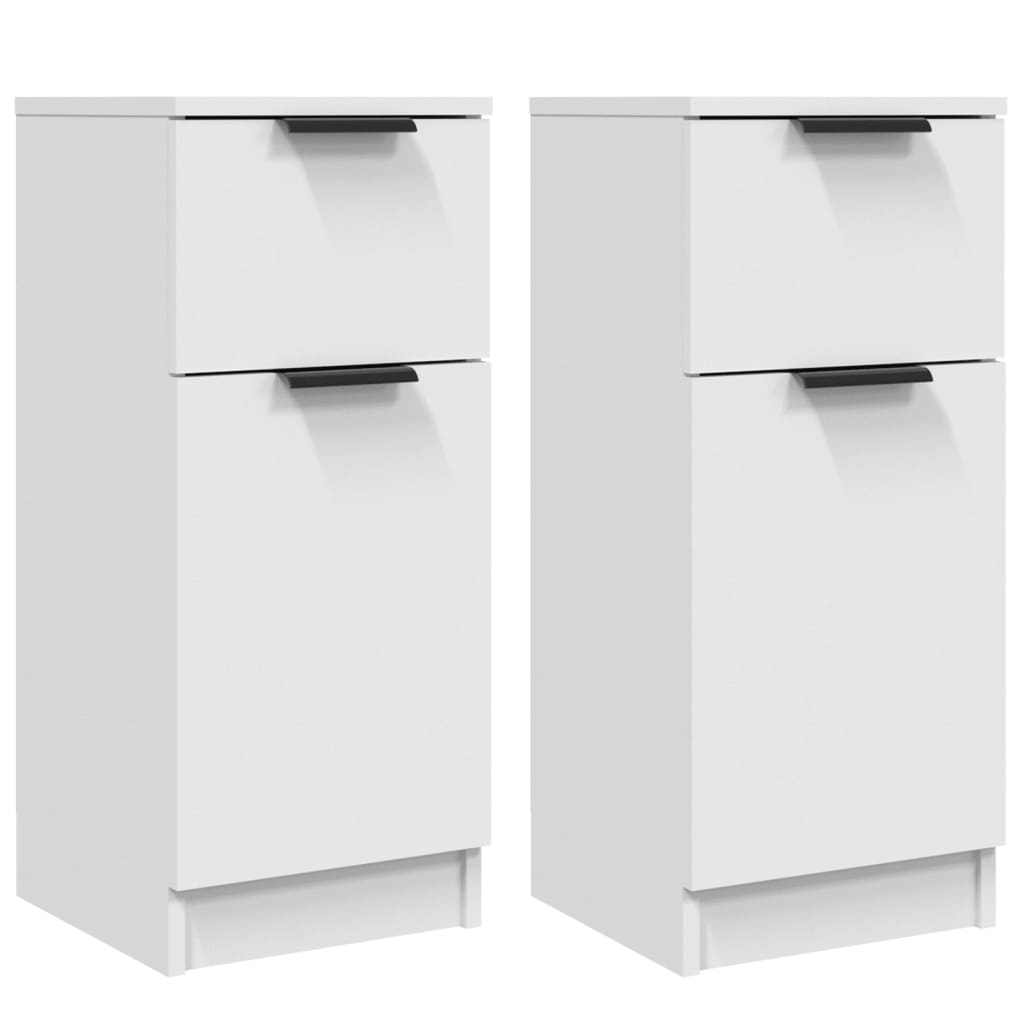 Thumbnail - vidaXL Sideboards 2 Stk. Weiß 30x30x70 cm Holzwerkstoff