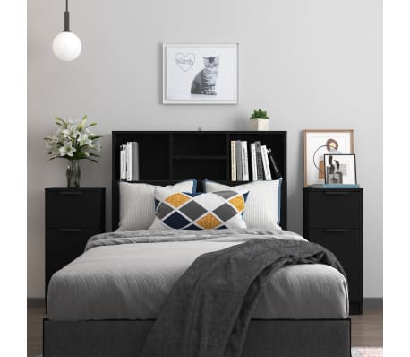 vidaXL Skjenker 2 stk svart 30x30x70 cm konstruert tre