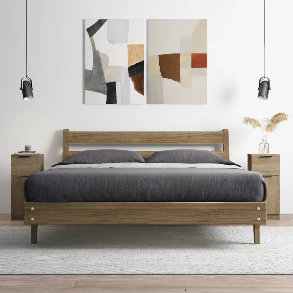 vidaXL Dressoirs 2 st 30x30x70 cm bewerkt hout sonoma eikenkleurig afbeelding
