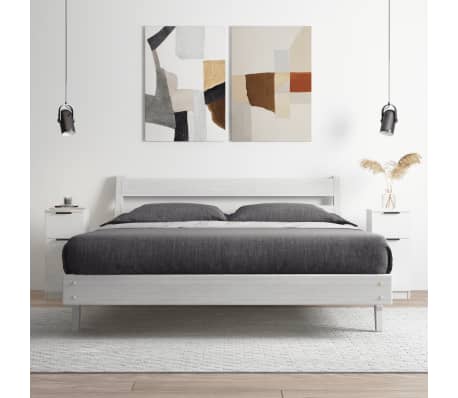 vidaXL Senkit 2 kpl korkeakiilto valkoinen 30x30x70 cm tekninen puu