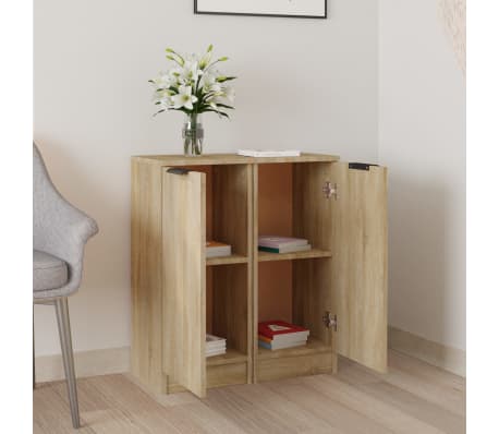 vidaXL kumodes, 2 gab., ozolkoka krāsa, 30x30x70 cm, inženierijas koks