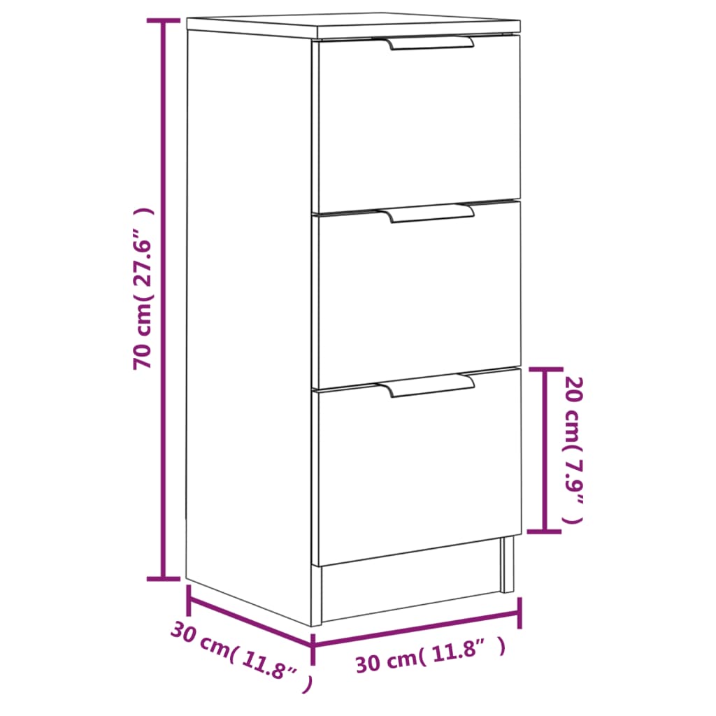 Aparador De Madera Blanco 35x35x55 Cm - Mueble Auxiliar Para Salón O Dormitorio