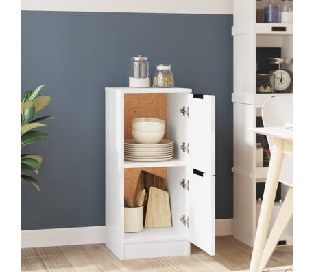 vidaXL Skenkur H&aacute;glans Hv&iacute;tur 30x30x70 cm Samsettur Vi&eth;ur