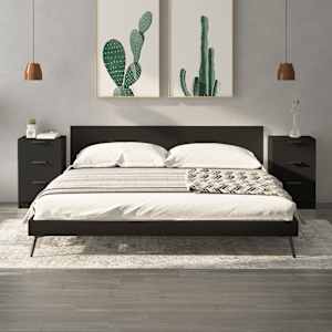 Nočna omarica 2 kosa črna 40x36x65 cm