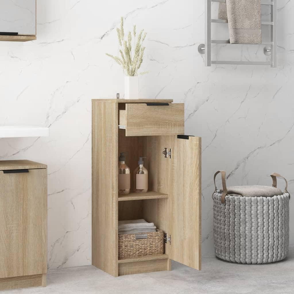 vidaXL Bathroom Cabinet Sonoma Oak 32x34x90 cm Engineered Wood