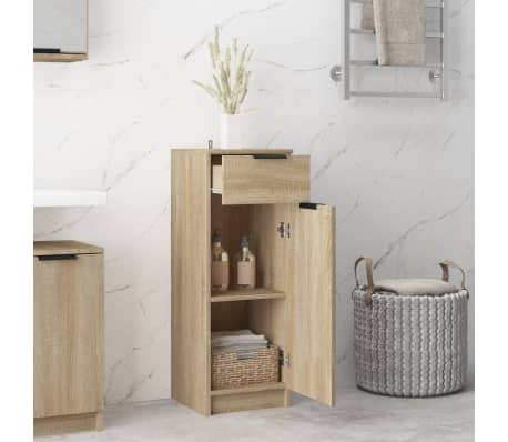 vidaXL Bathroom Cabinet Sonoma Oak 32x34x90 cm Engineered Wood