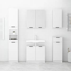 vidaXL Bathroom Cabinet High Gloss White 64.5x33.5x59cm Engineered Wood