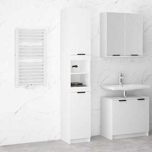 Kopalniška omarica bela 32x34x188,5 cm konstruiran les