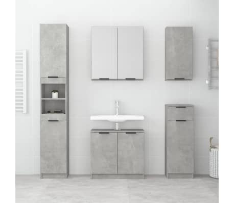 vidaXL Armoire de salle de bain gris béton 32x34x188,5 cm