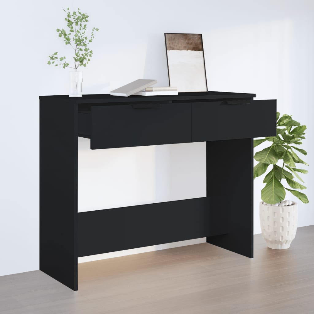 vidaXL Wandtafel 90x36x75 cm bewerkt hout zwart afbeelding