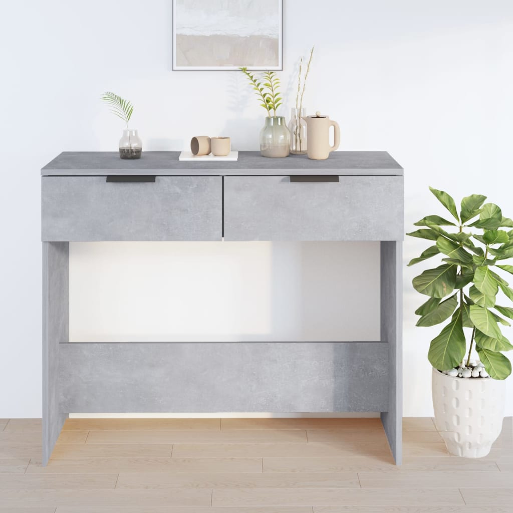 vidaXL Wandtafel 90x36x75 cm bewerkt hout betongrijs afbeelding